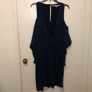 Navy Drop Sleeve Dress